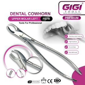 Adult Cowhorn Extraction Forceps Fig. 89 & Fig. 90 Upper Molars Set - Image 4