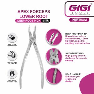 Apex Lower Root Deep Root Pick Forceps #146 - Image 4