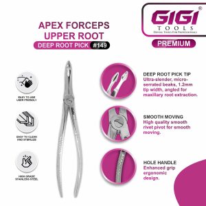 Apex Upper Root Deep Root Pick Forceps #149 - Image 5