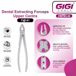 Dental Extracting Forceps Fig. #1 (Upper Centrals & Cuspids) - Image 5