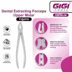 Dental Extracting Forceps Fig. #18 (Upper Molar) - Image 5