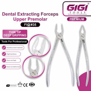 Dental Extracting Forceps Fig. 35 for Upper Premolars - Image 3
