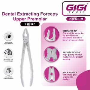 Dental Extracting Forceps Fig. #7 (Upper Premolar) - Image 5