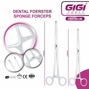 Dental Foerster Sponge Forceps (Straight, Serrated Jaws) - Image 4