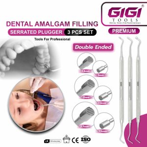 Double-Ended Amalgam Serrated Pluggers & Condensers 3-Piece Master Set - Image 3
