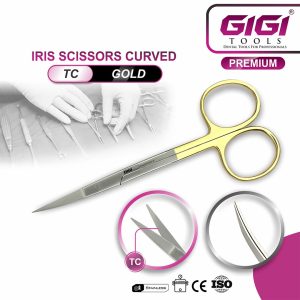 Iris Scissors Curved TC Gold-Plated - Image 3