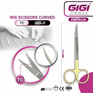Iris Scissors Curved TC Gold-Plated - Image 4