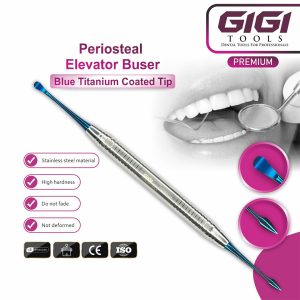 Periosteal Elevator & Periotome 6-Piece Blue Titanium Set - Image 4